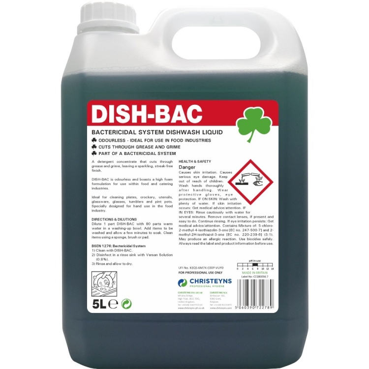 Clover Chemicals Dish-Bac Concentrated Liquid Detergent (221)